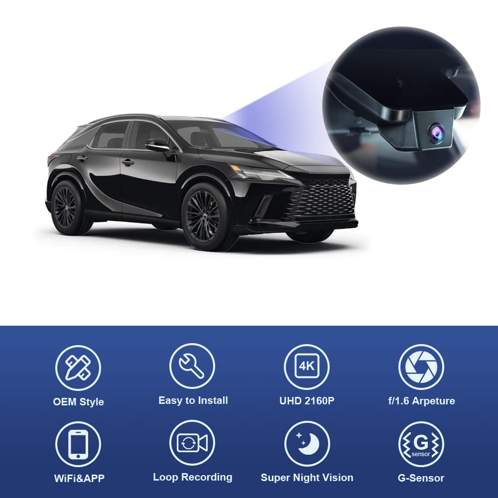 Fitcamx 4K Dash Cam Suitable for 2023-2026 Lexus RX 350 350h